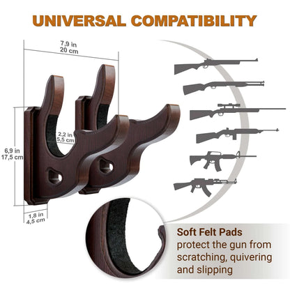 Gun Rack Wall Mount Hold up Displays Horizontal Gun Rack Shotgun Bow Hooks