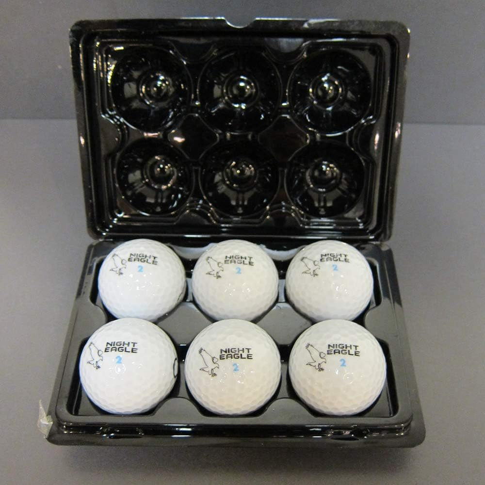 Light up LED Golf Balls (6 Ball Pack) - Professional Glowing Golf Balls with Internal LED Lights (Red)